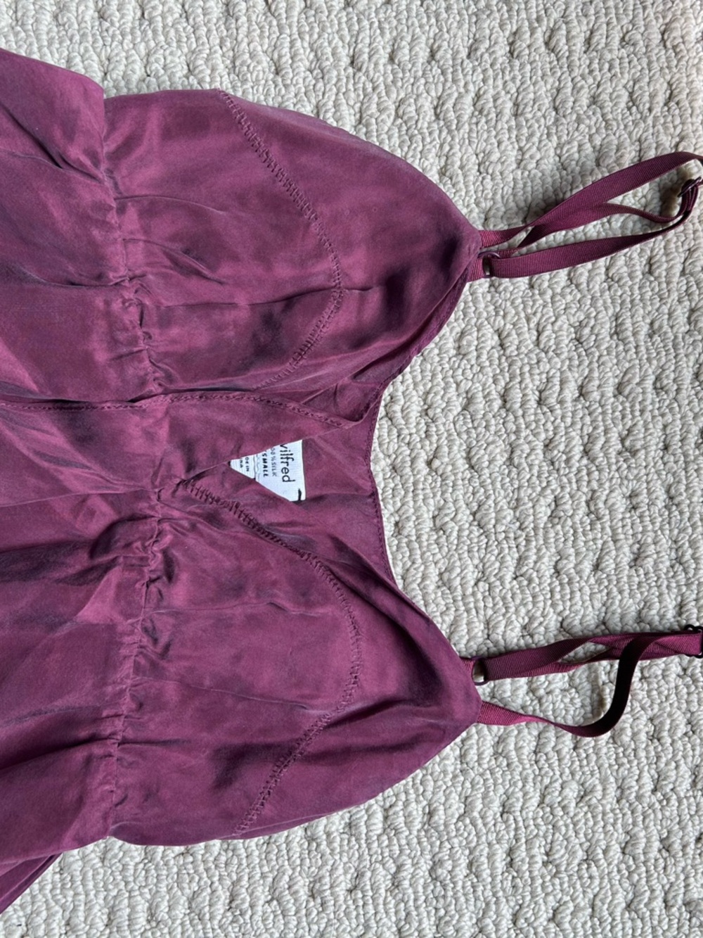 Wilfred Satin Slip Dress in Berry - Picture 3 of 4